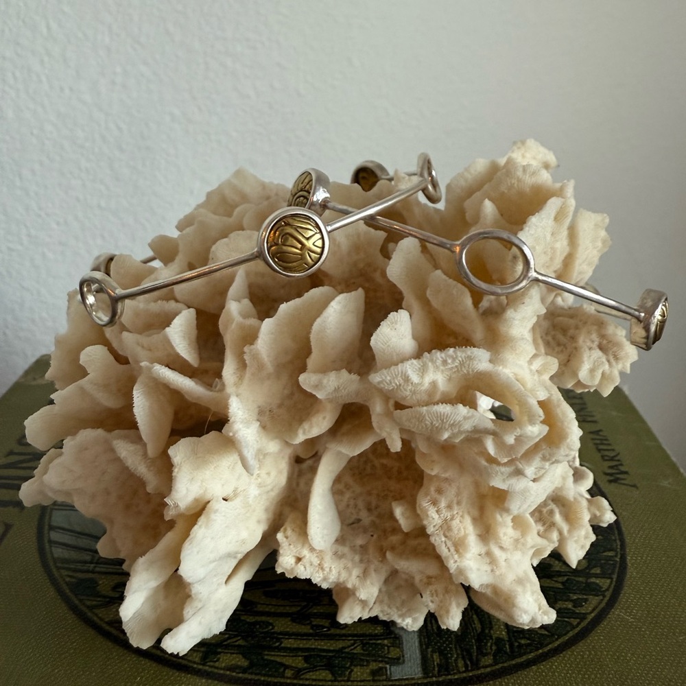 Silpada Sterling Silver and Brass Charm Bangle Bracelet - Picture 8 of 9